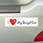 Ik hou van mijn Bengal katteauto-bumper sticker (Op auto)