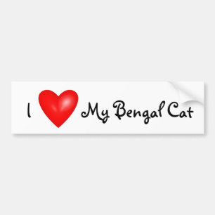 Ik hou van mijn Bengal katteauto-bumper sticker