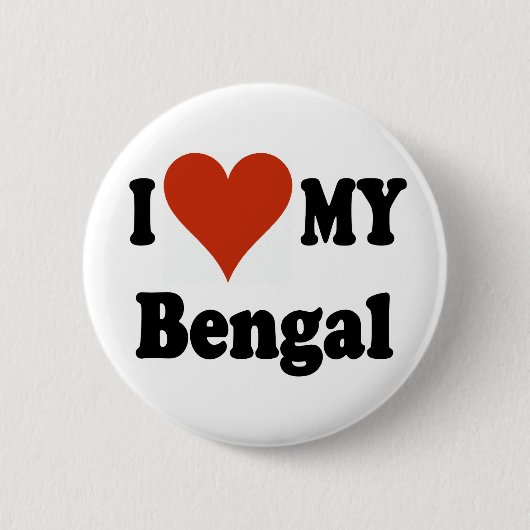 Ik hou van mijn bengale kat-koopwaar ronde button 5,7 cm (Voorkant)