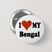 Ik hou van mijn bengale kat-koopwaar ronde button 5,7 cm (Voorkant /achterkant)
