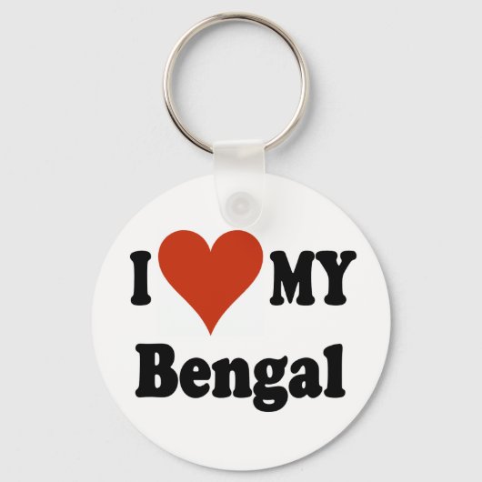 Ik hou van mijn bengale kat-koopwaar sleutelhanger (Voorkant)