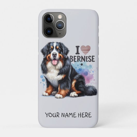 Ik hou van mijn Berner berghond gepersonaliseerde  Case-Mate iPhone Case (Achterkant)
