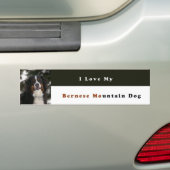 Ik hou van mijn Bernese Mountain Dog Bumpersticker (Op auto)