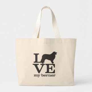 Ik hou van mijn Bernese Mountain Dog Grote Tote Bag