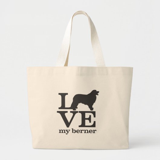 Ik hou van mijn Bernese Mountain Dog Grote Tote Bag (Voorkant)