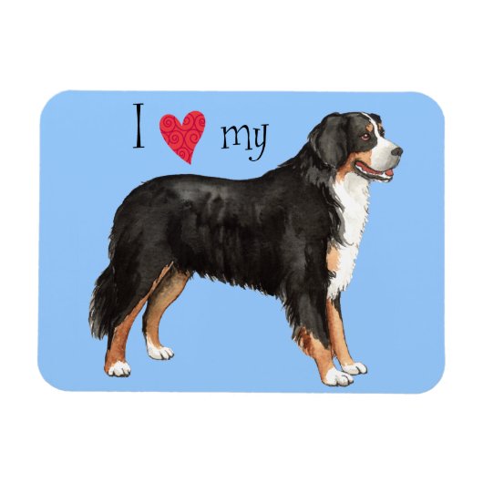 Ik hou van mijn Bernese Mountain Dog Magneet (Horizontaal)