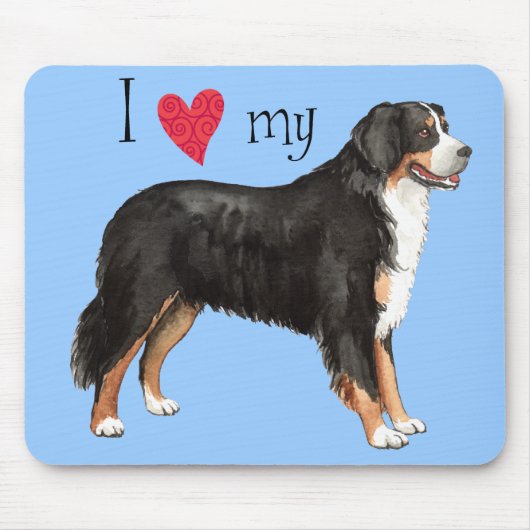 Ik hou van mijn Bernese Mountain Dog Muismat (Voorkant)