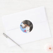 Ik hou van mijn Bernese Mountain Dog Ronde Sticker (Envelop)