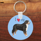 Ik hou van mijn Bernese Mountain Dog Sleutelhanger (Voorkant)