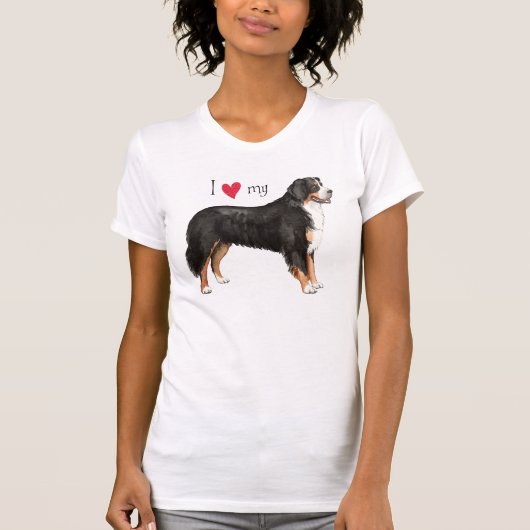 Ik hou van mijn Bernese Mountain Dog T-shirt (Voorkant)