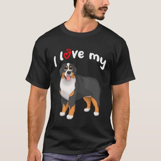 Ik hou van mijn Bernese Mountain Dog T-shirt (Voorkant)