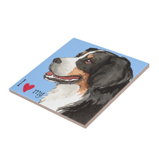 Ik hou van mijn Bernese Mountain Dog Tegeltje (Zijkant)