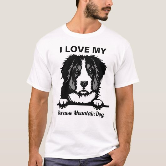 Ik hou van mijn Bernise Mountain Dog T-shirt (Voorkant)