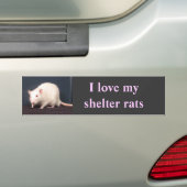 Ik hou van mijn beschokte ratten bumpersticker (Op auto)
