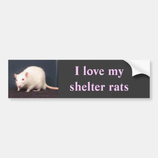 Ik hou van mijn beschokte ratten bumpersticker