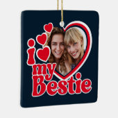 Ik hou van mijn beste foto op maat keramisch ornament (Rechts)