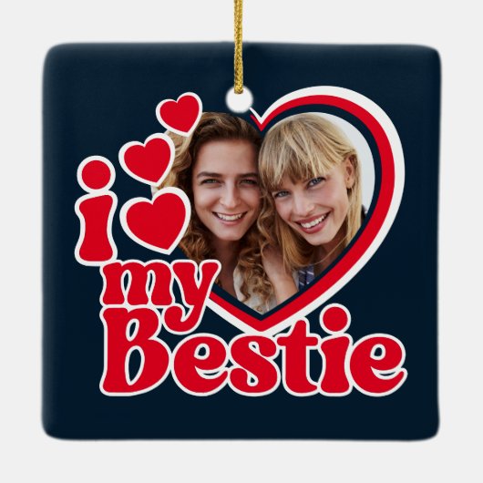 Ik hou van mijn beste foto op maat keramisch ornament (Achterkant)