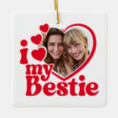 Ik hou van mijn beste foto op maat keramisch ornament (Voorkant)