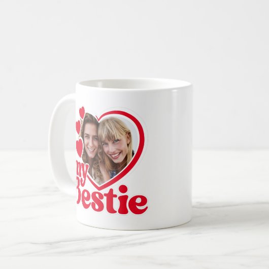 Ik hou van mijn beste foto op maat koffiemok (Voorkant links)