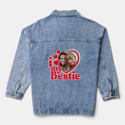 Ik hou van mijn beste foto retro denim jacket (Achterkant)