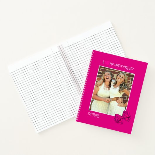 Ik hou van mijn beste vriend aangepaste foto - op  notitieboek (Binnen)