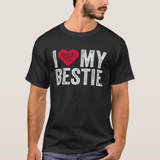 Ik hou van mijn beste vriend BFF Cute Matching Fri T-shirt (Voorkant)
