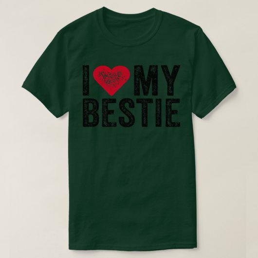 Ik hou van mijn beste vriend BFF Cute Matching Fri T-shirt (Design voorkant)