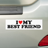 Ik hou van mijn beste vriend(in) bumpersticker (Op auto)