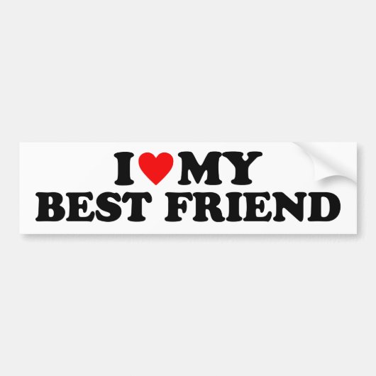 Ik hou van mijn beste vriend(in) bumpersticker (Voorkant)