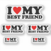 Ik hou van mijn beste vriend(in) - Ik hart mijn be Sticker (Voorkant)