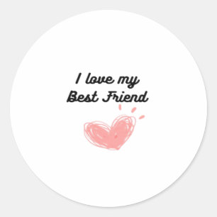 Ik hou van mijn beste vriend klassieker ronde sticker