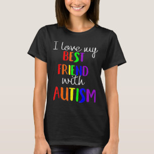 Ik hou van mijn beste vriend met autisme voor auti t-shirt