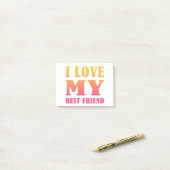 Ik hou van mijn beste vriend post-it® notes (Op bureau)