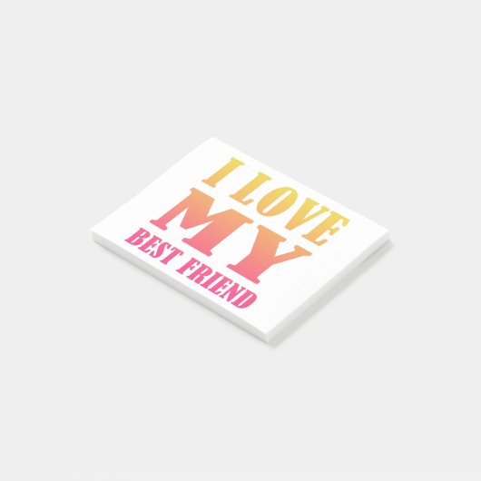 Ik hou van mijn beste vriend post-it® notes (Schuin)