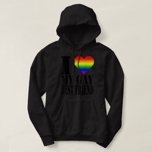 Ik hou van mijn beste vriend Rainbow Flag GBLTQ Pr Hoodie (Design voorkant)