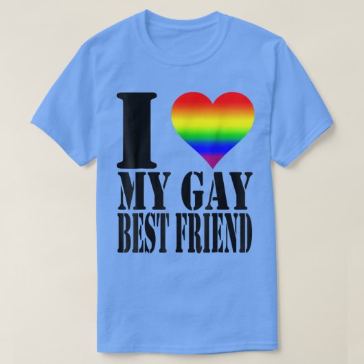 Ik hou van mijn beste vriend Rainbow Flag LGBTQ Pr T-shirt (Design voorkant)