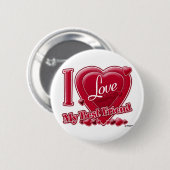 Ik hou van mijn beste vriend rood - hart ronde button 5,7 cm (Voorkant /achterkant)