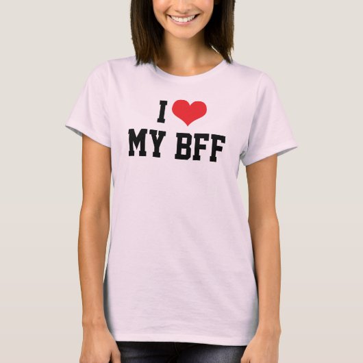 Ik hou van mijn beste vriend voor ooit BFF T-shirt (Voorkant)
