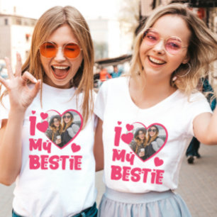 Ik hou van mijn beste vriend/vriendin Custom foto T-shirt
