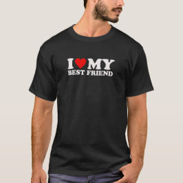 Ik hou van mijn beste vriend - Wit tekst ontwerp T-shirt