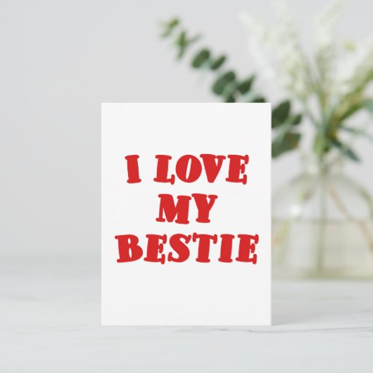 Ik hou van mijn Bestie Briefkaart (Staand voorkant)