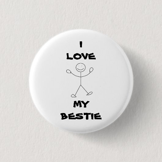 Ik hou van mijn Bestie Pin Ronde Button 3,2 Cm (Voorkant)