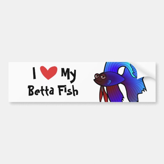 Ik hou van mijn Betta Vis / Siamese Vechtvis Bumpersticker (Voorkant)