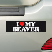 IK HOU VAN MIJN BEVER BUMPERSTICKER (Op auto)