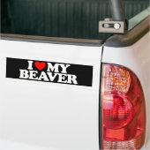 IK HOU VAN MIJN BEVER BUMPERSTICKER (Op Truck)