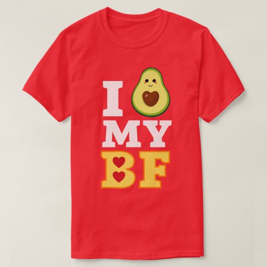 Ik hou van mijn Bf Avocado Toast Liefhebber Koppel T-shirt (Design voorkant)
