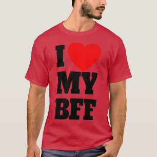 Ik hou van mijn BFF Red Heart beste vriend voor al T-shirt