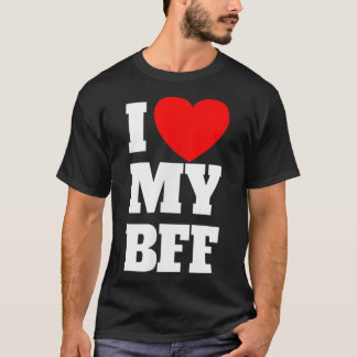 Ik hou van mijn BFF Red Heart beste vriend voor al T-shirt