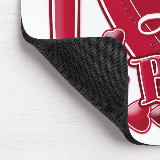 Ik hou van mijn BFF rood - hart Muismat (Hoek)