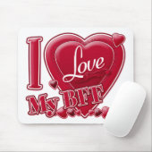 Ik hou van mijn BFF rood - hart Muismat (Met muis)